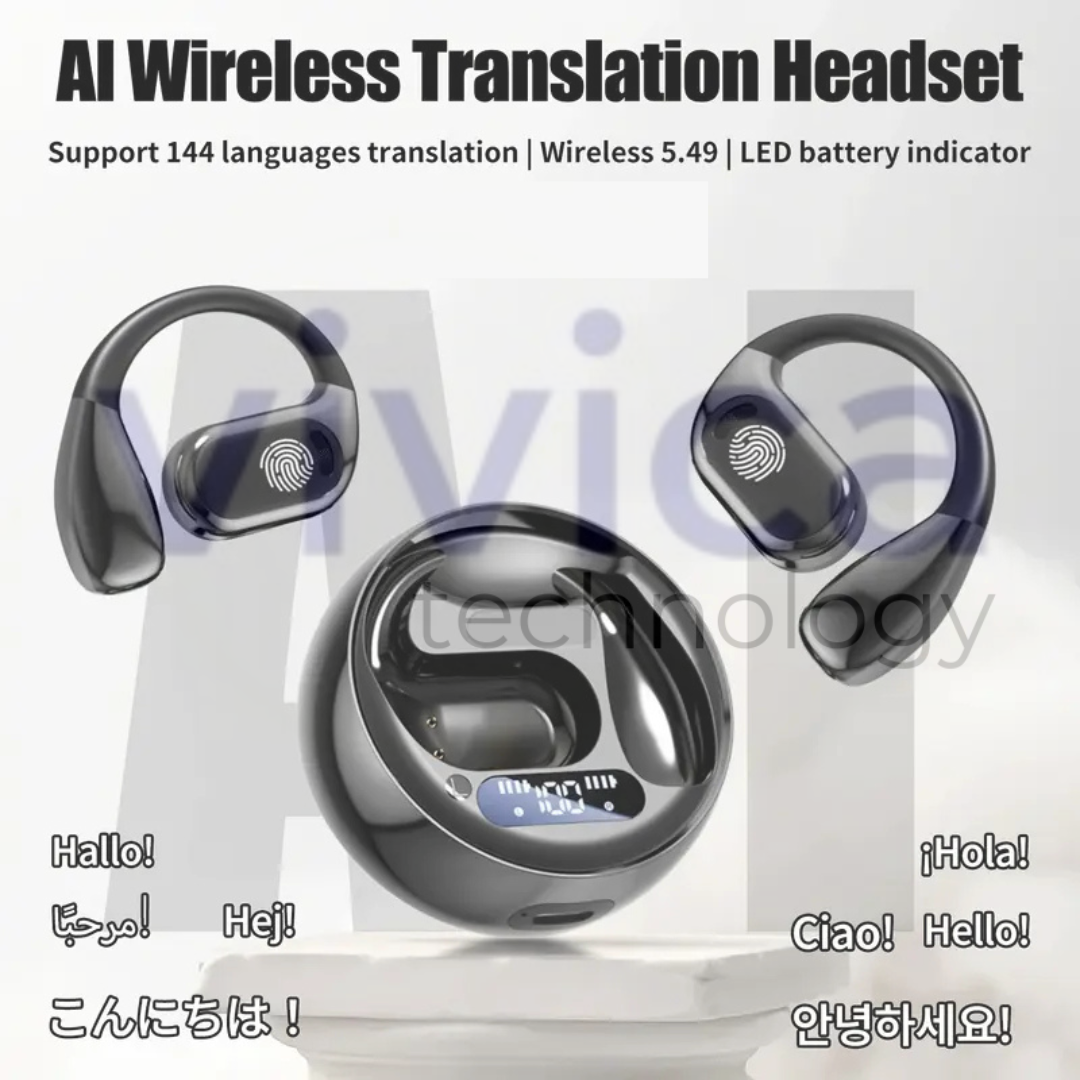 AI Wireless Translator - Smart Wireless Earbuds - Multilingual Translation, Real-Time Translation, Conversations